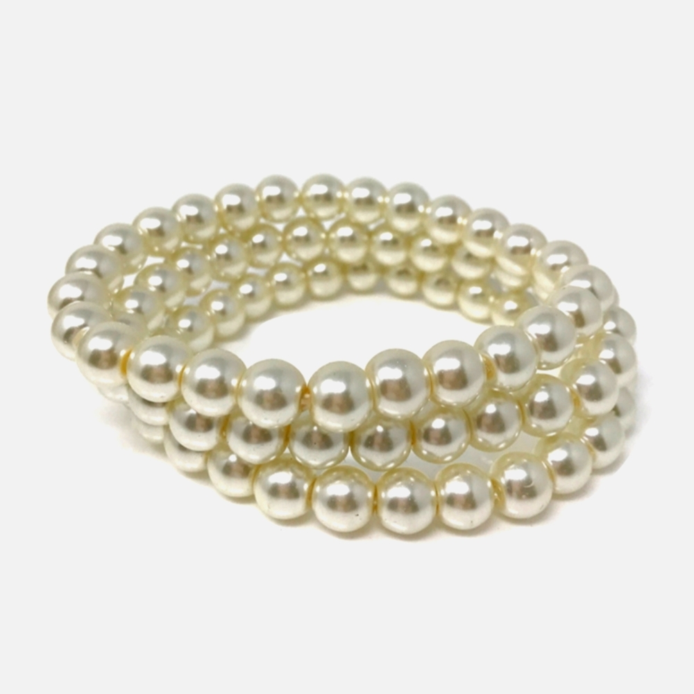 Classic Sophisticated 3 Strand Pearl Bracelet Tea Church Business Wedding Bridal